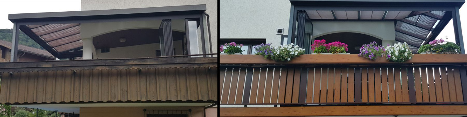 Sanierung Balkongeländer Holzoptik