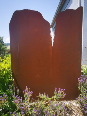 Sichtschutz Metallplatten Rostoptik