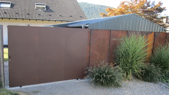 Schiebetor Aluminium Rostoptik
